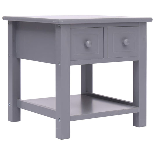 Berkfield Side Table Grey 40x40x40 cm Paulownia Wood