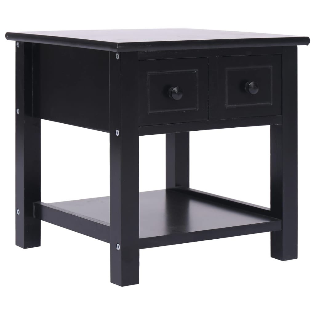 Berkfield Side Table Black 40x40x40 cm Paulownia Wood