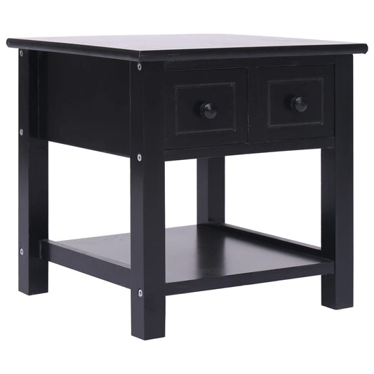 Berkfield Side Table Black 40x40x40 cm Paulownia Wood