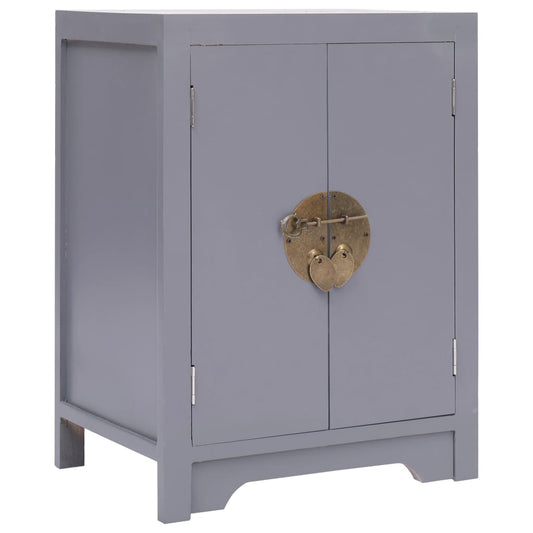 Berkfield Bedside Cabinet Grey 38x28x52 cm Paulownia Wood