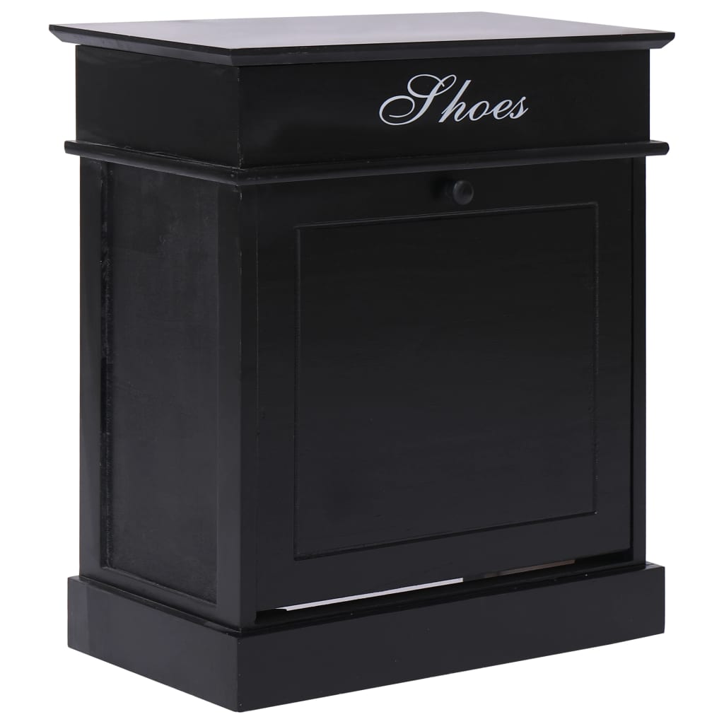 Berkfield Shoe Cabinet Black 50x28x58 cm Paulownia Wood