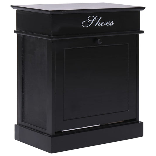 Berkfield Shoe Cabinet Black 50x28x58 cm Paulownia Wood