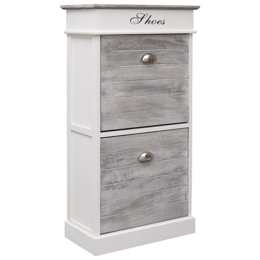 Berkfield Shoe Cabinet Grey 50x28x98 cm Paulownia Wood