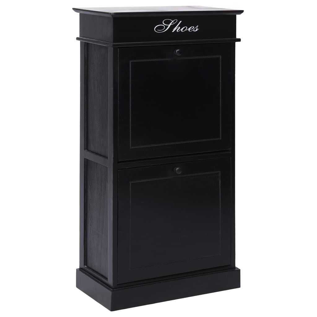 Berkfield Shoe Cabinet Black 50x28x98 cm Paulownia Wood
