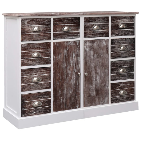 Berkfield Sideboard with 10 Drawers Brown 113x30x79 cm Wood