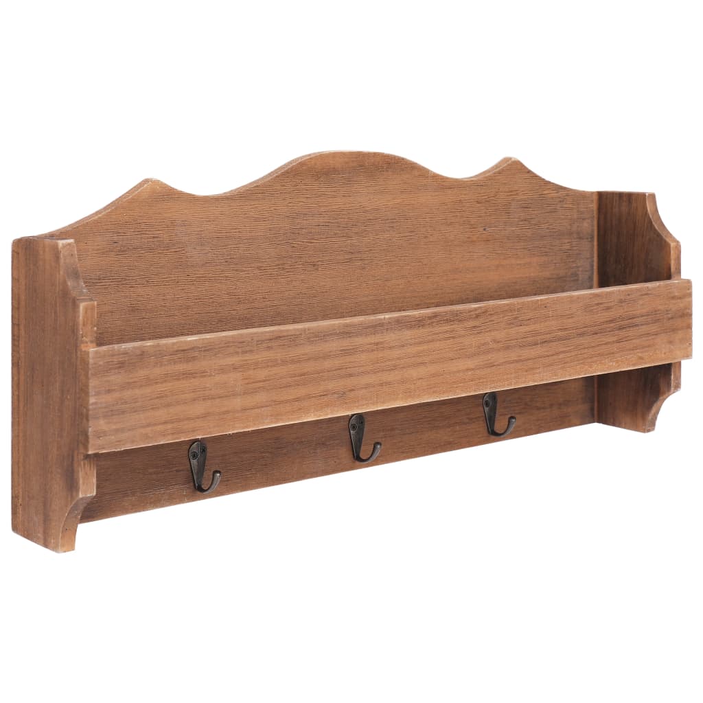 Berkfield Wall Mounted Coat Rack Brown 50x10x23 cm Wood