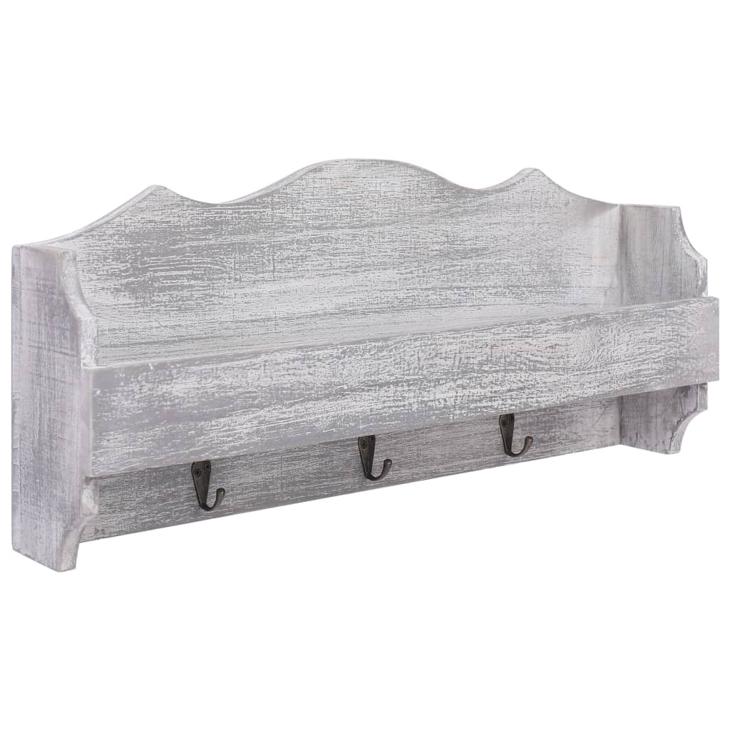 Berkfield Wall Mounted Coat Rack Grey 50x10x23 cm Wood