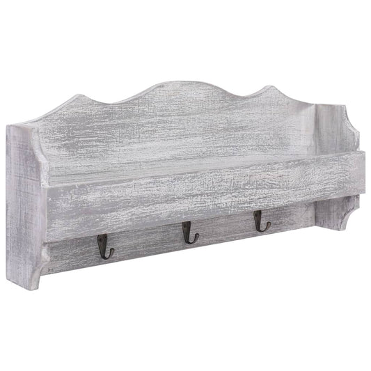 Berkfield Wall Mounted Coat Rack Grey 50x10x23 cm Wood