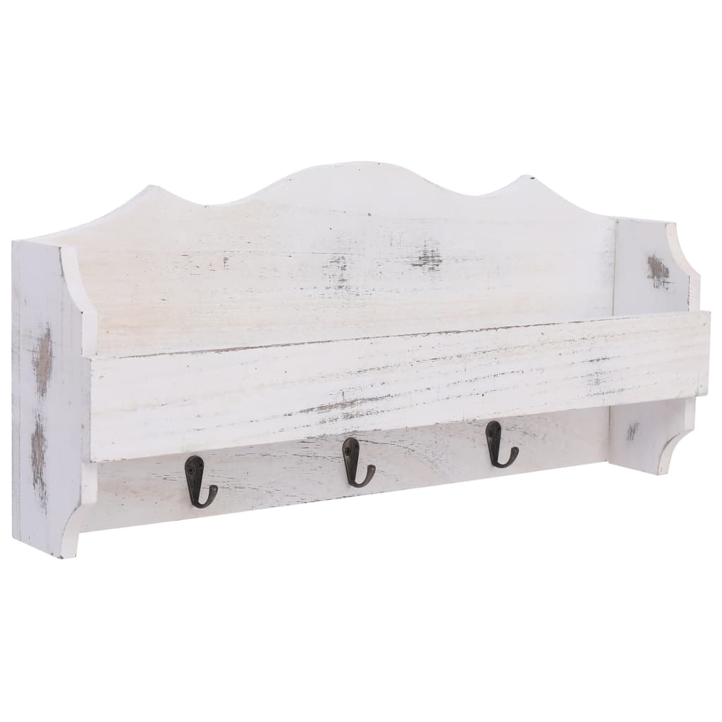 Berkfield Wall Mounted Coat Rack White 50x10x23 cm Wood