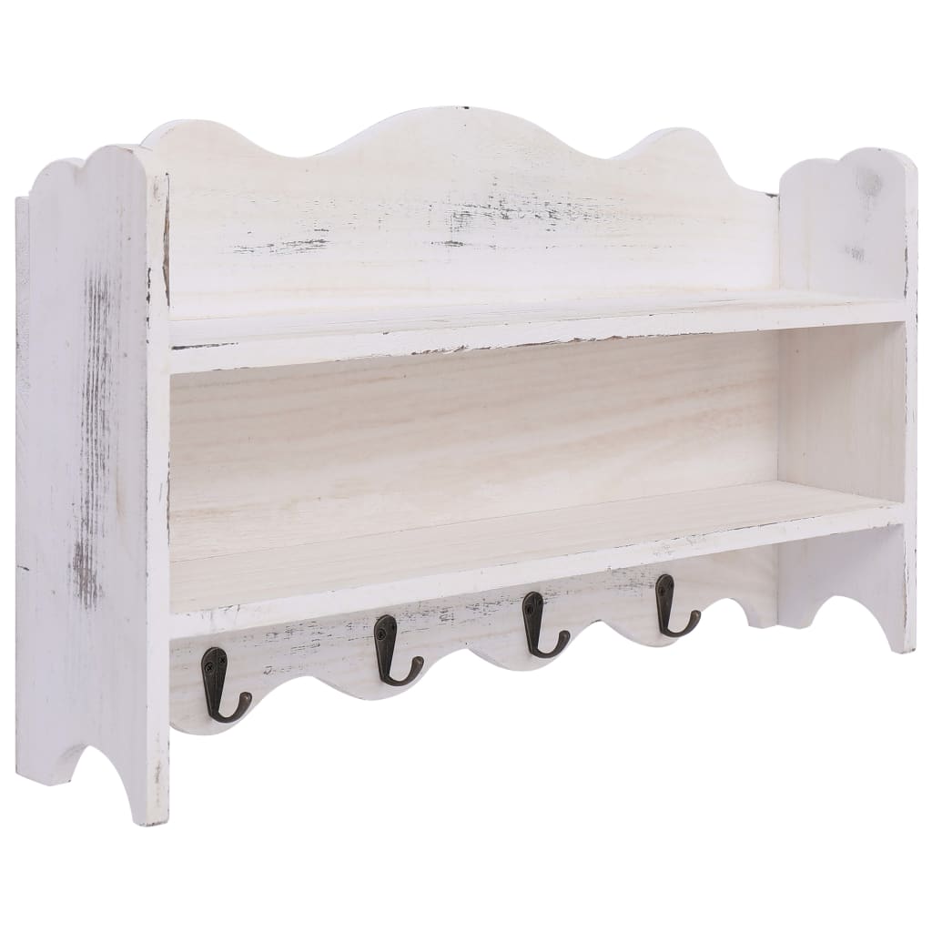 Berkfield Wall Mounted Coat Rack White 50x10x30 cm Wood