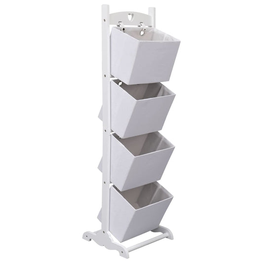 Berkfield 4-Layer Basket Rack White 35x35x125 cm Wood