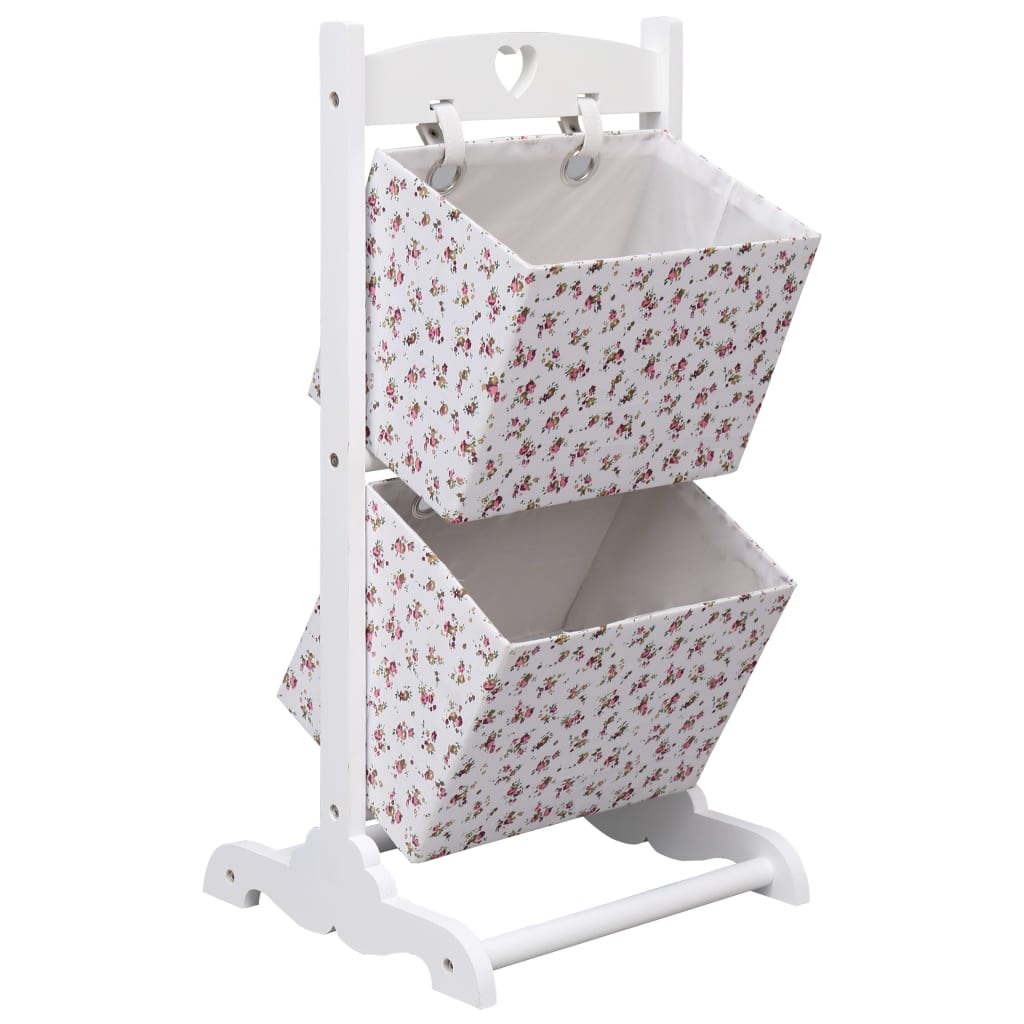 Berkfield 2-Layer Basket Rack Flower 35x35x72 cm Wood