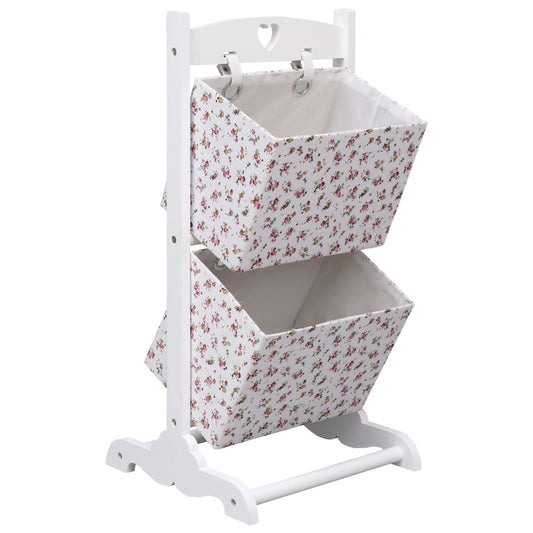 Berkfield 2-Layer Basket Rack Flower 35x35x72 cm Wood