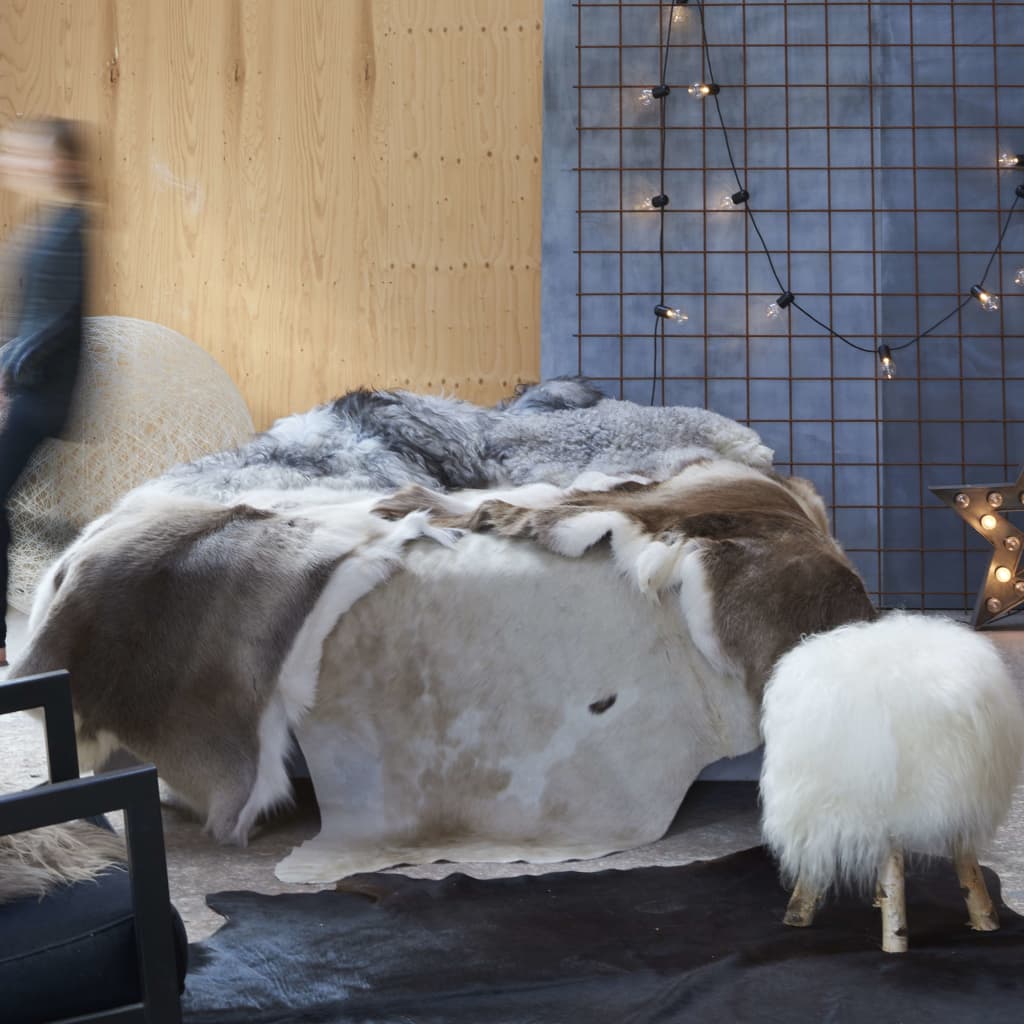 Berkfield Real Cow Hide Rug Brown and White 150x170 cm