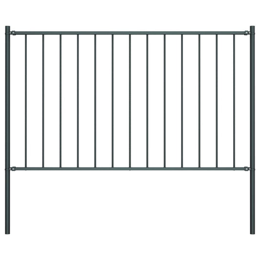 Berkfield Fence Panel with Posts Powder-coated Steel 1.7x1 m Anthracite