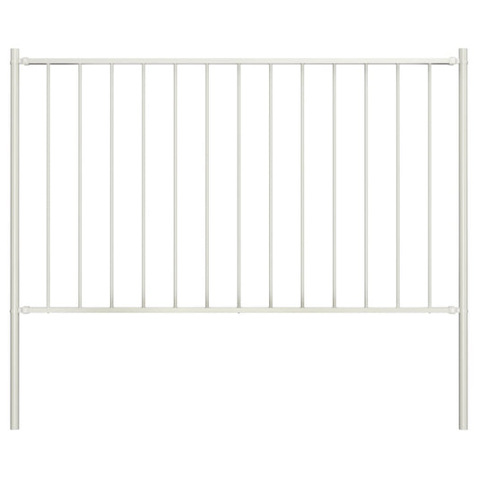 Berkfield Fence Panel with Posts Powder-coated Steel 1.7x1.25 m White