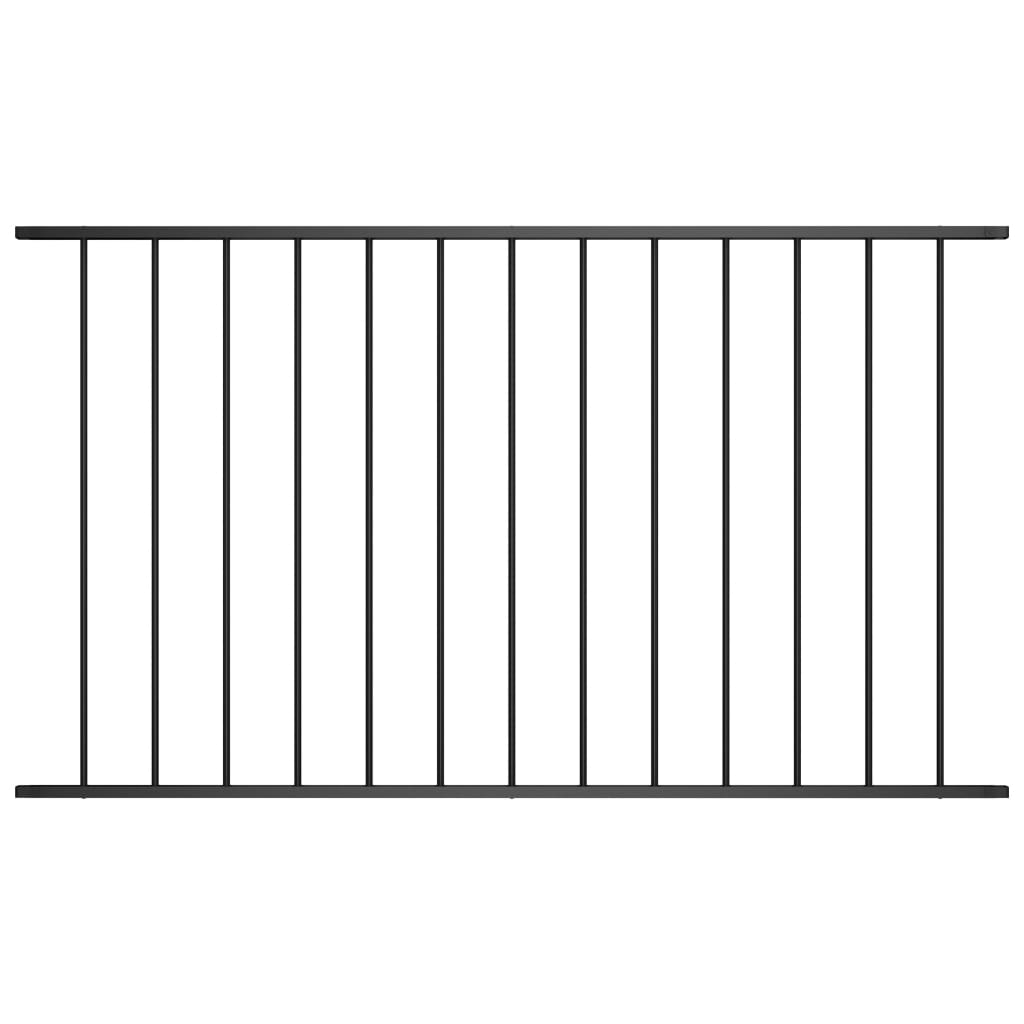 Berkfield Fence Panel Powder-coated Steel 1.7x0.75 m Black