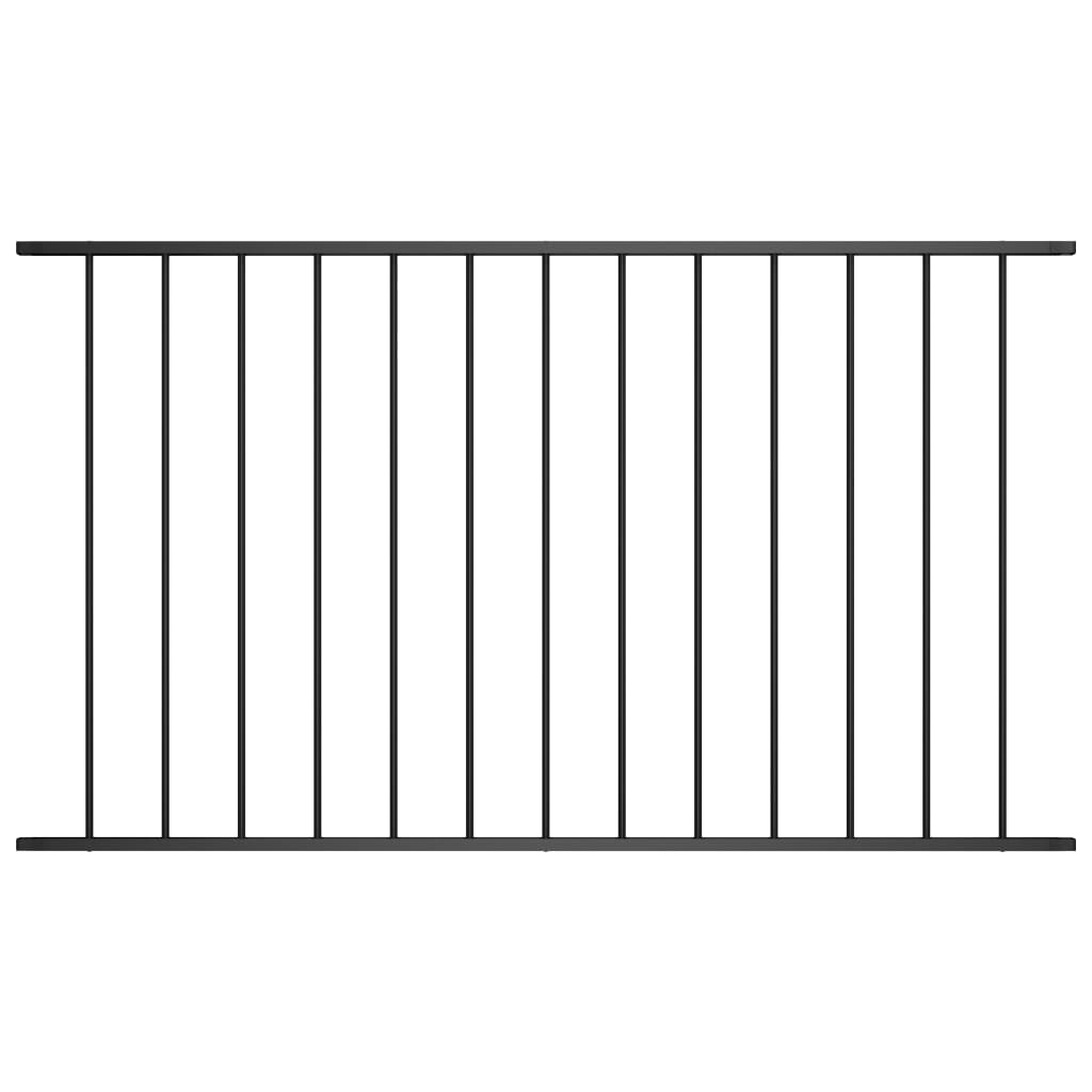 Berkfield Fence Panel Powder-coated Steel 1.7x1.25 m Black