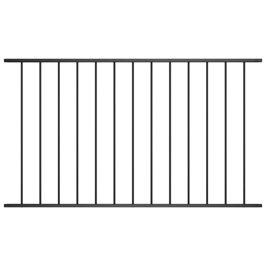 Berkfield Fence Panel Powder-coated Steel 1.7x1.25 m Black