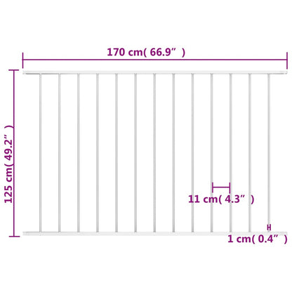 Berkfield Fence Panel Powder-coated Steel 1.7x1.25 m White