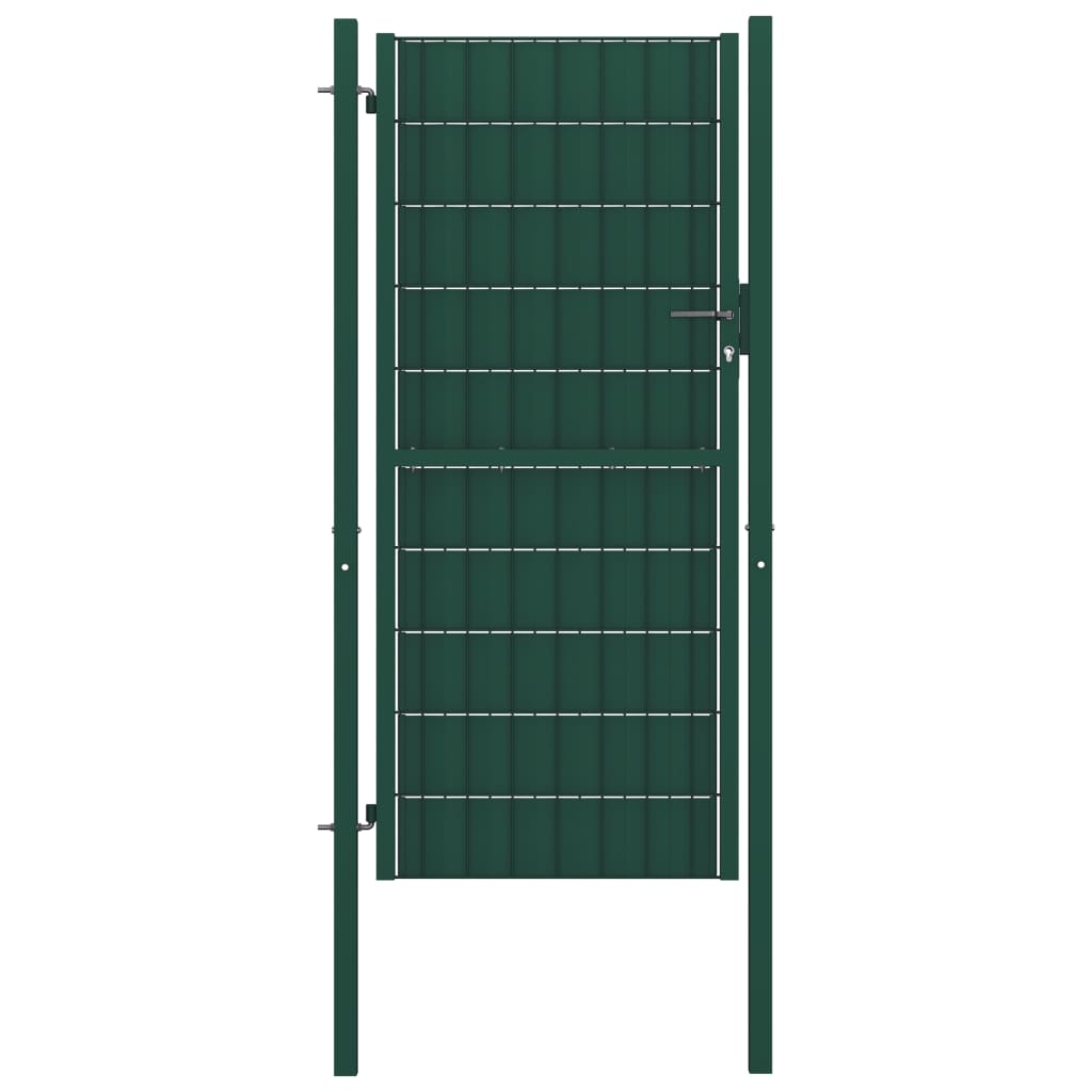 Berkfield Fence Gate PVC and Steel 164x100 cm Green