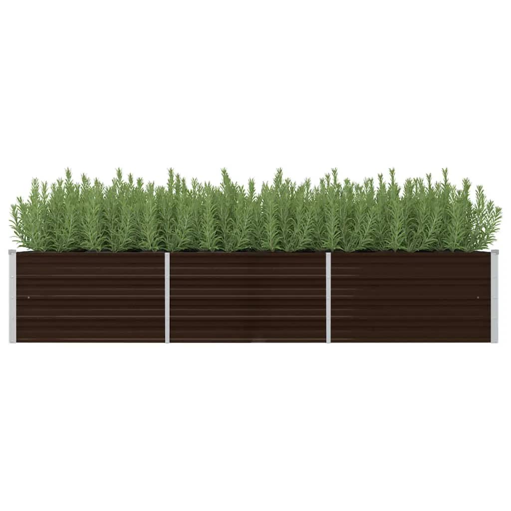 Berkfield Garden Raised Bed Brown 240x80x45 cm Galvanised Steel