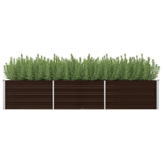 Berkfield Garden Raised Bed Brown 240x80x45 cm Galvanised Steel