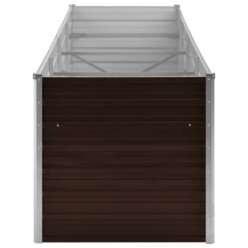 Berkfield Garden Raised Bed Brown 320x80x77 cm Galvanised Steel