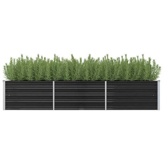 Berkfield Garden Raised Bed Anthracite 240x80x45 cm Galvanised Steel