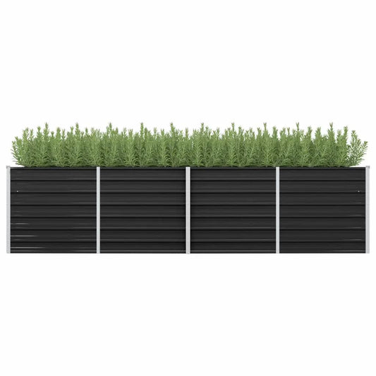 Berkfield Garden Raised Bed Anthracite 320x80x77 cm Galvanised Steel