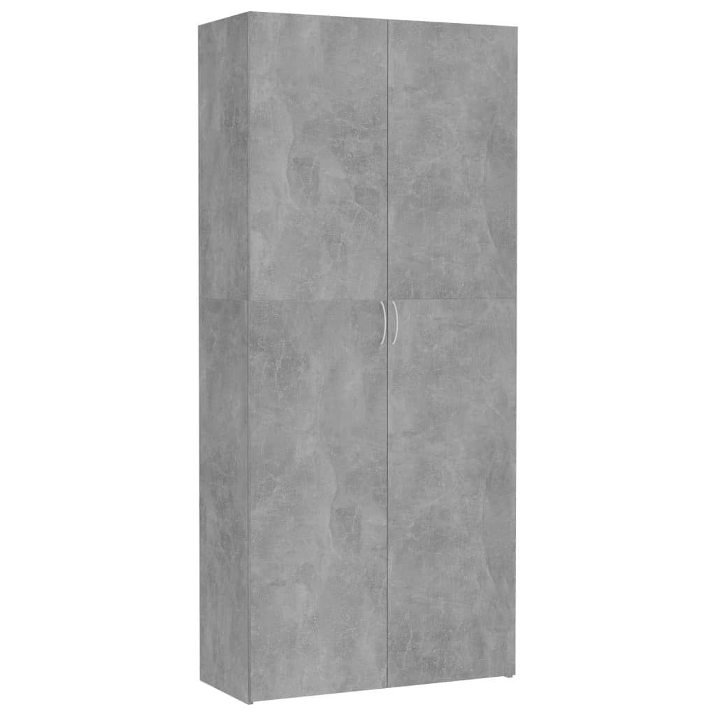 Berkfield Storage Cabinet Concrete Grey 80x35.5x180 cm Engineered Wood