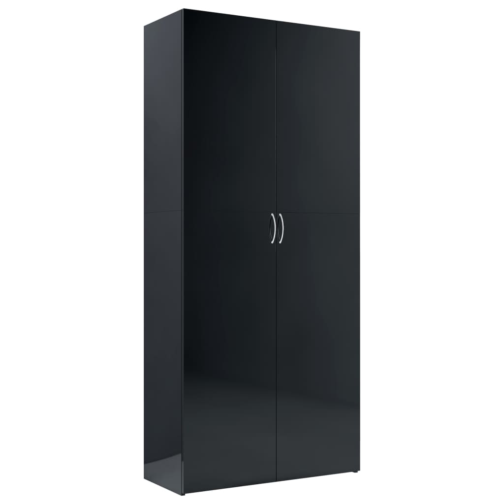Berkfield Storage Cabinet High Gloss Black 80x35.5x180 cm Engineered Wood
