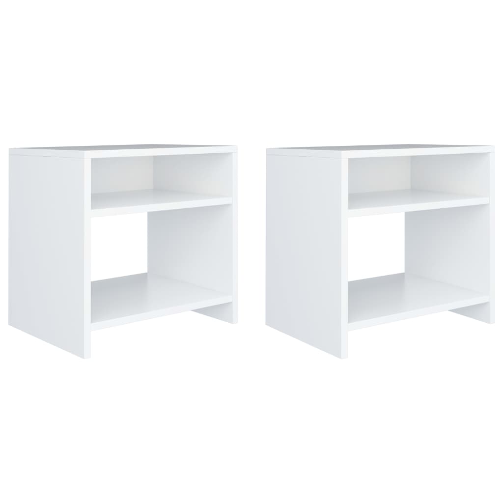 Berkfield Bedside Cabinets 2 pcs White 40x30x40 cm Engineered Wood