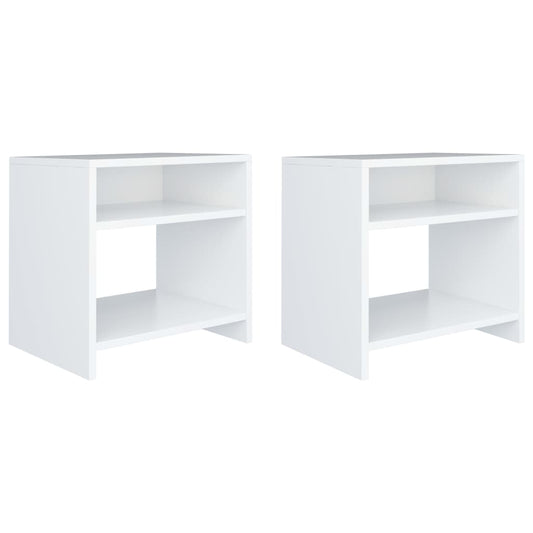 Berkfield Bedside Cabinets 2 pcs White 40x30x40 cm Engineered Wood