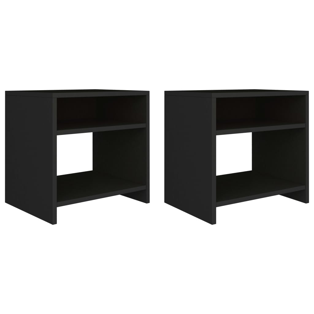 Berkfield Bedside Cabinets 2 pcs Black 40x30x40 cm Engineered Wood
