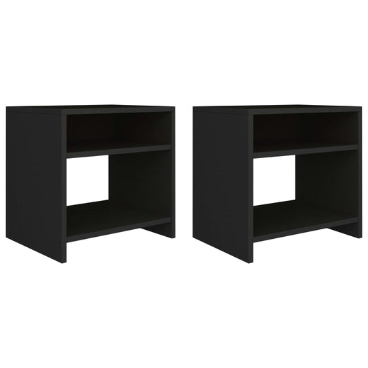 Berkfield Bedside Cabinets 2 pcs Black 40x30x40 cm Engineered Wood