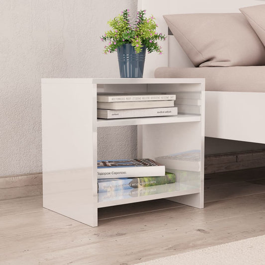 Berkfield Bedside Cabinet High Gloss White 40x30x40 cm Engineered Wood