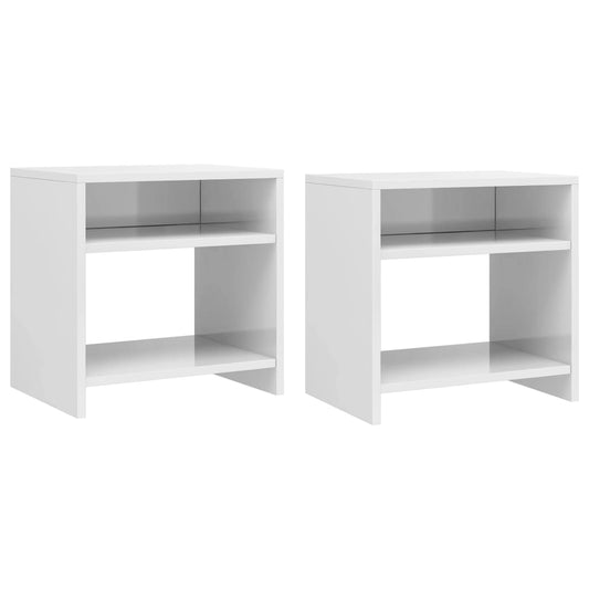 Berkfield Bedside Cabinets 2 pcs High Gloss White 40x30x40 cm Engineered Wood