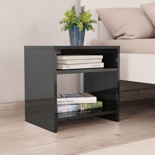 Berkfield Bedside Cabinet High Gloss Black 40x30x40 cm Engineered Wood