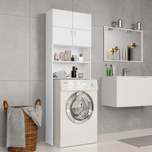 Berkfield Washing Machine Cabinet White 64x25.5x190 cm Engineered Wood
