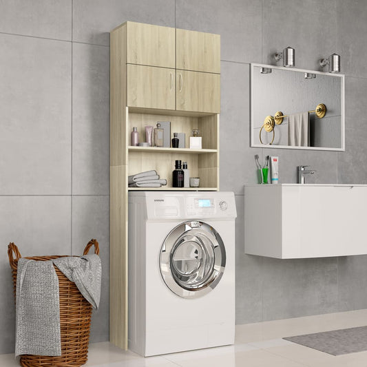 Berkfield Washing Machine Cabinet Sonoma Oak 64x25.5x190 cm Engineered Wood