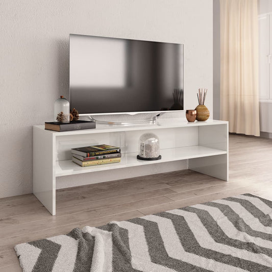 Berkfield TV Cabinet High Gloss White 120x40x40 cm Engineered Wood