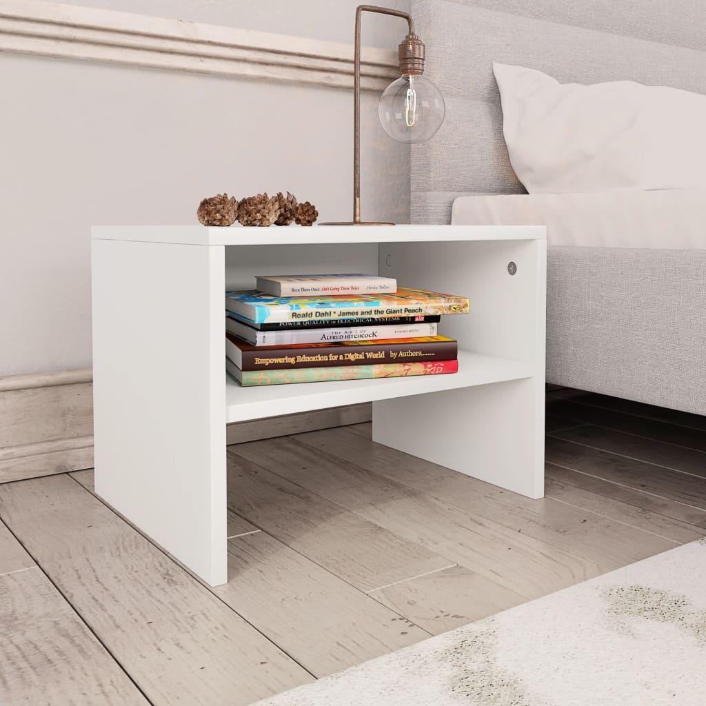 Berkfield Bedside Cabinets 2 pcs White 40x30x30 cm Engineered Wood
