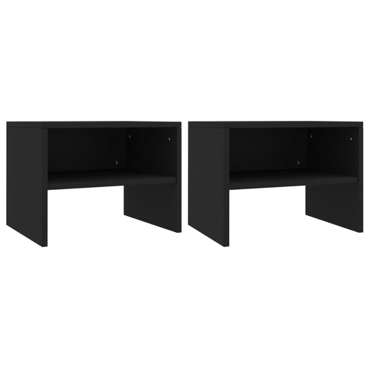 Berkfield Bedside Cabinets 2 pcs Black 40x30x30 cm Engineered Wood