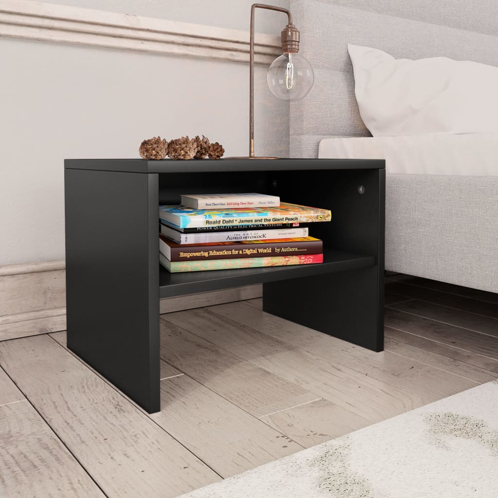 Berkfield Bedside Cabinets 2 pcs Black 40x30x30 cm Engineered Wood