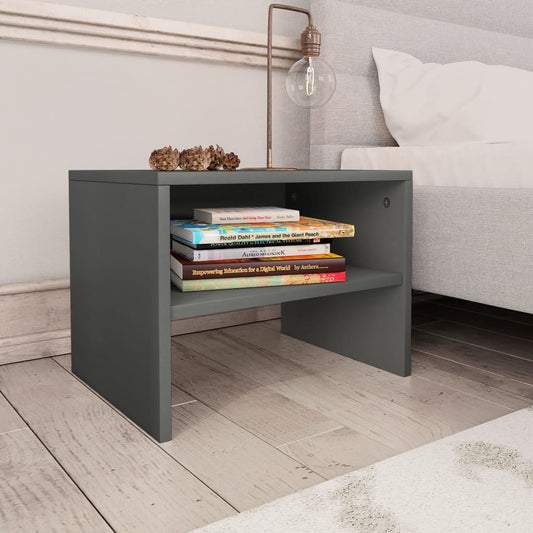 Berkfield Bedside Cabinet Grey 40x30x30 cm Engineered Wood