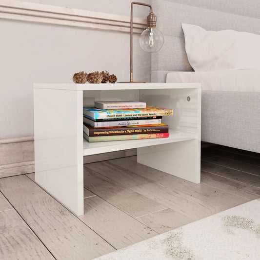 Berkfield Bedside Cabinet High Gloss White 40x30x30 cm Engineered Wood