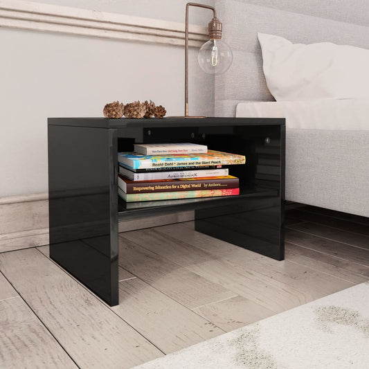 Berkfield Bedside Cabinet High Gloss Black 40x30x30 cm Engineered Wood