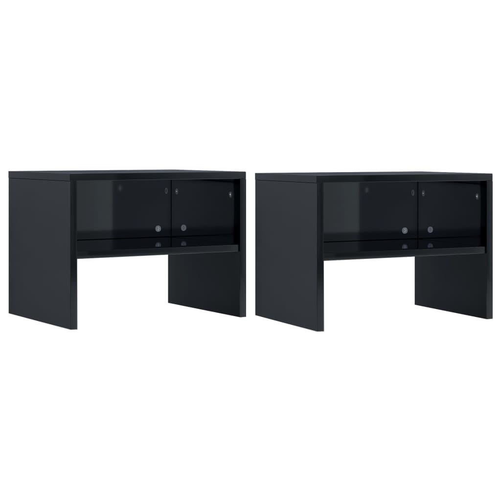 Berkfield Bedside Cabinets 2 pcs High Gloss Black 40x30x30 cm Engineered Wood