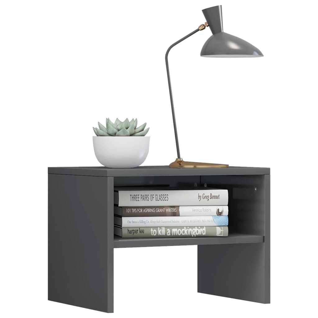 Berkfield Bedside Cabinet High Gloss Grey 40x30x30 cm Engineered Wood